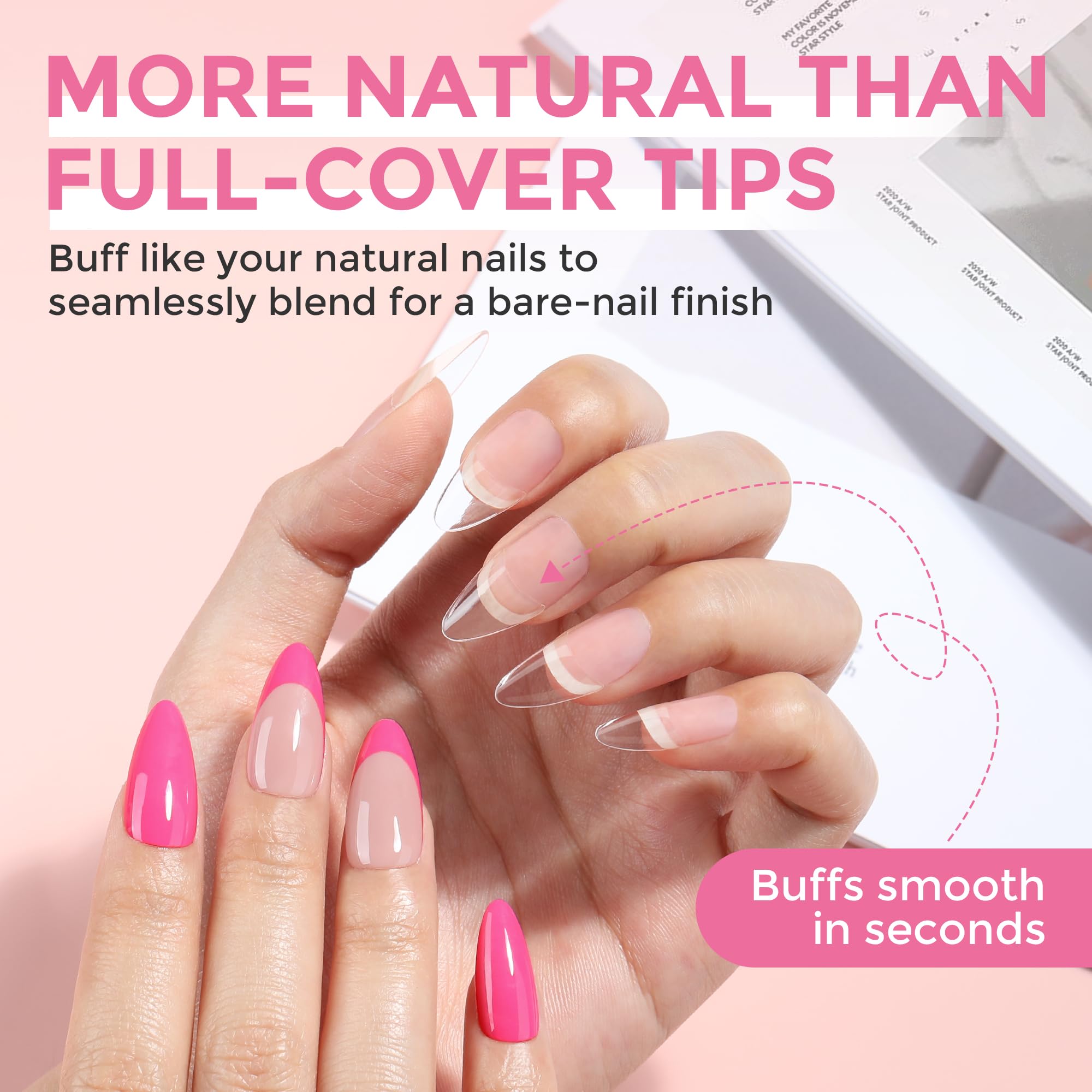 Luckyfairy puntas uñas material suave gel: sensación suave y comodidad para uñas naturales