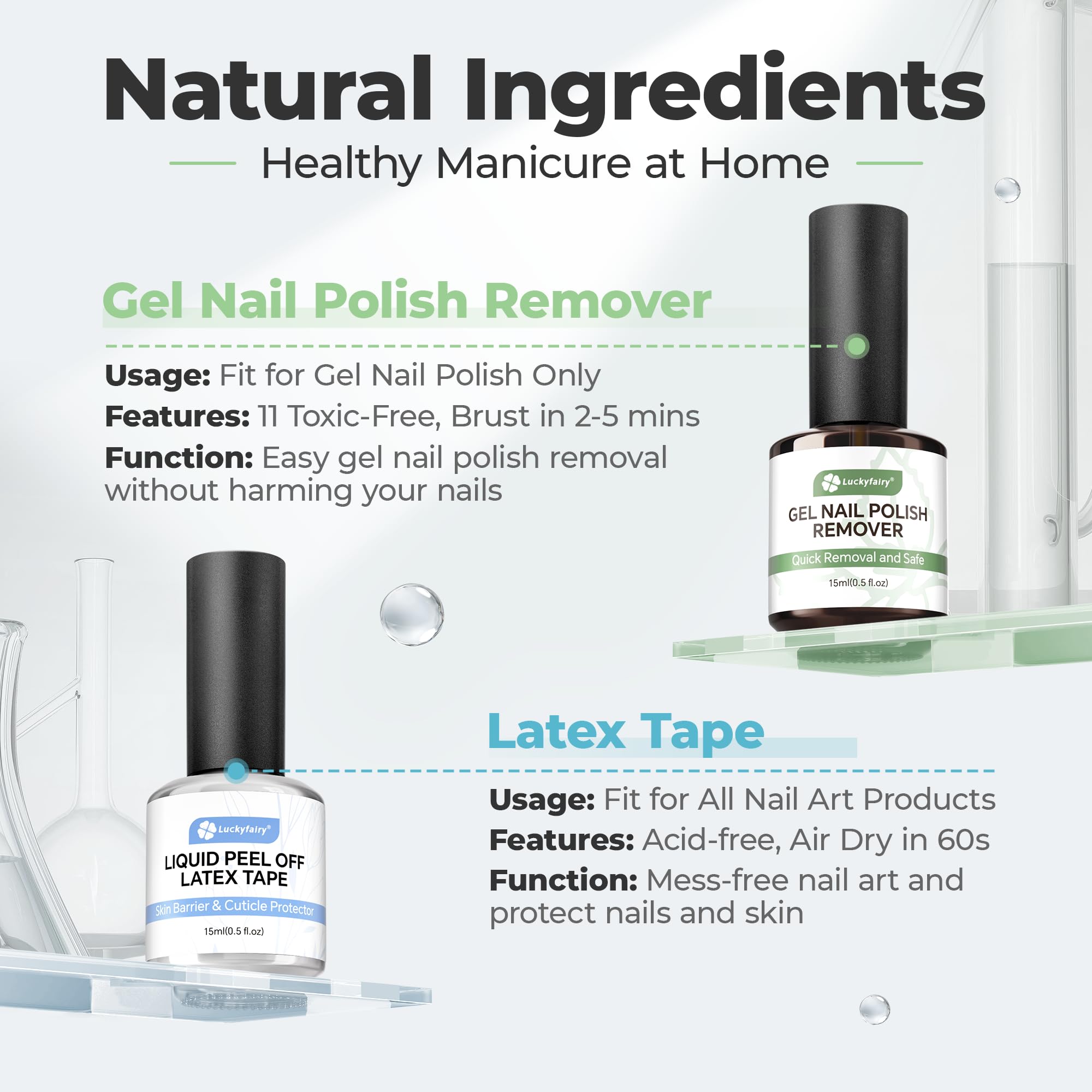 Luckyfairy Set portátil para quitar esmalte gel en casa