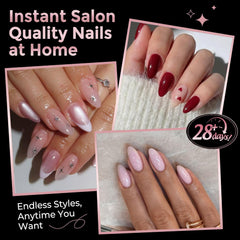 Puntas gel suave y claras de Luckyfairy para manicura casera.