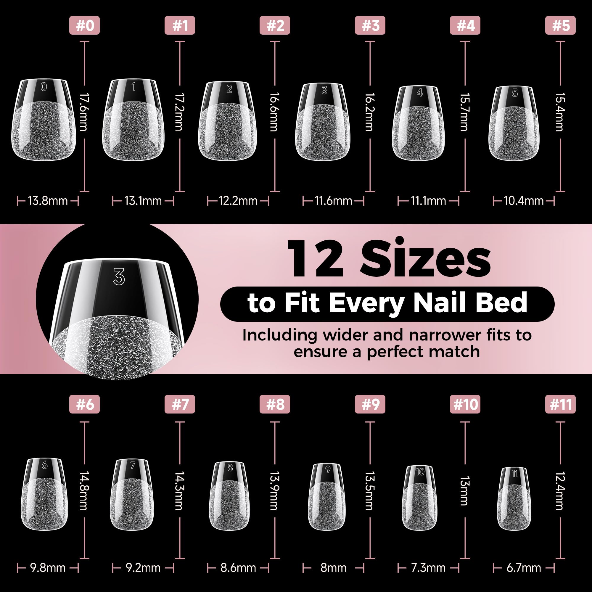 Luckyfairy tips uñas corto gel suave plegable permite presionar, recortar y pulir con facilidad