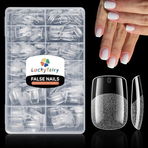 Luckyfairy tips uñas cuadradas 240 piezas, set completo para DIY en casa.