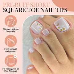 Luckyfairy uñas de pie con adhesión firme y mate para fijación estable