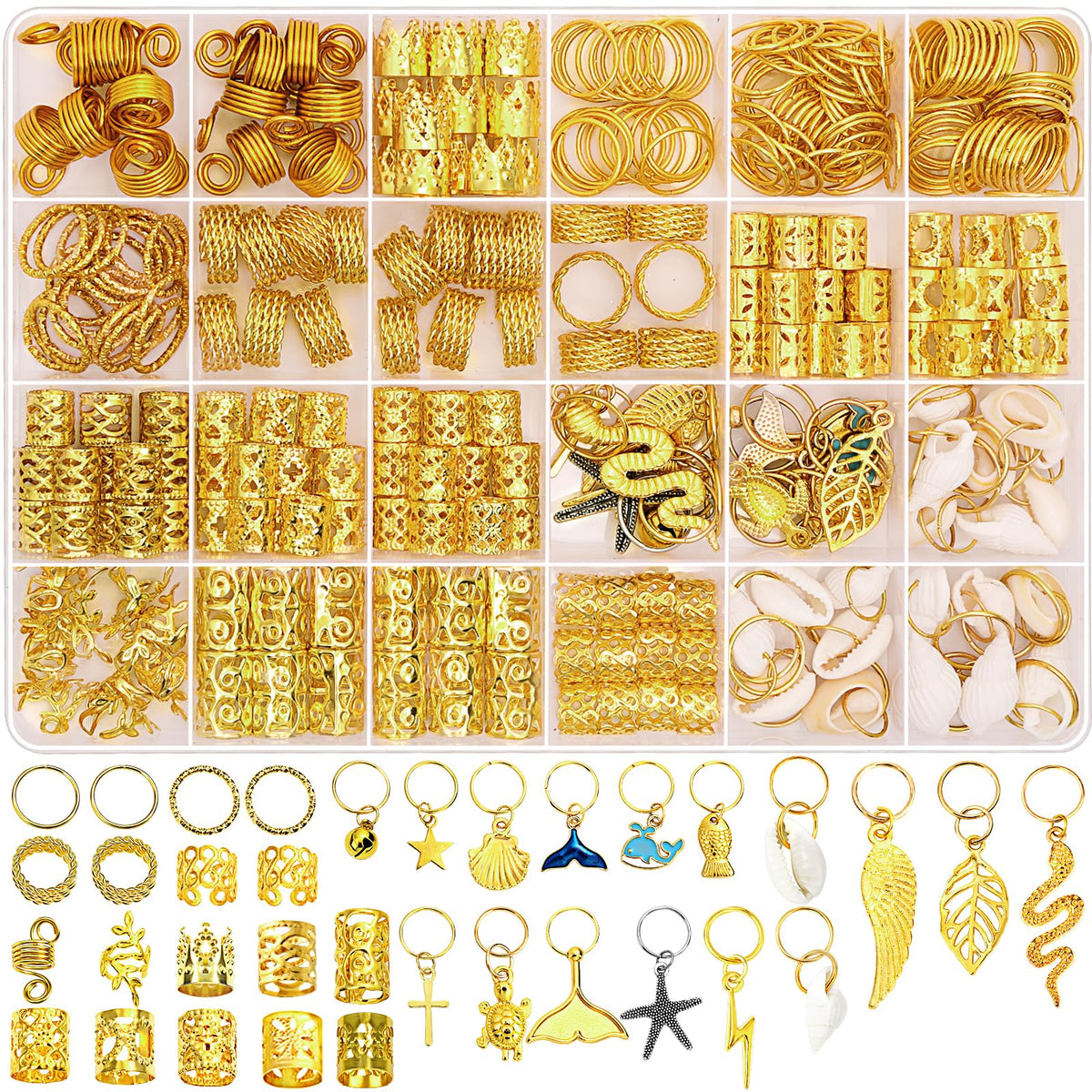 Lucomb joyas para cabello 314 piezas para trenzas