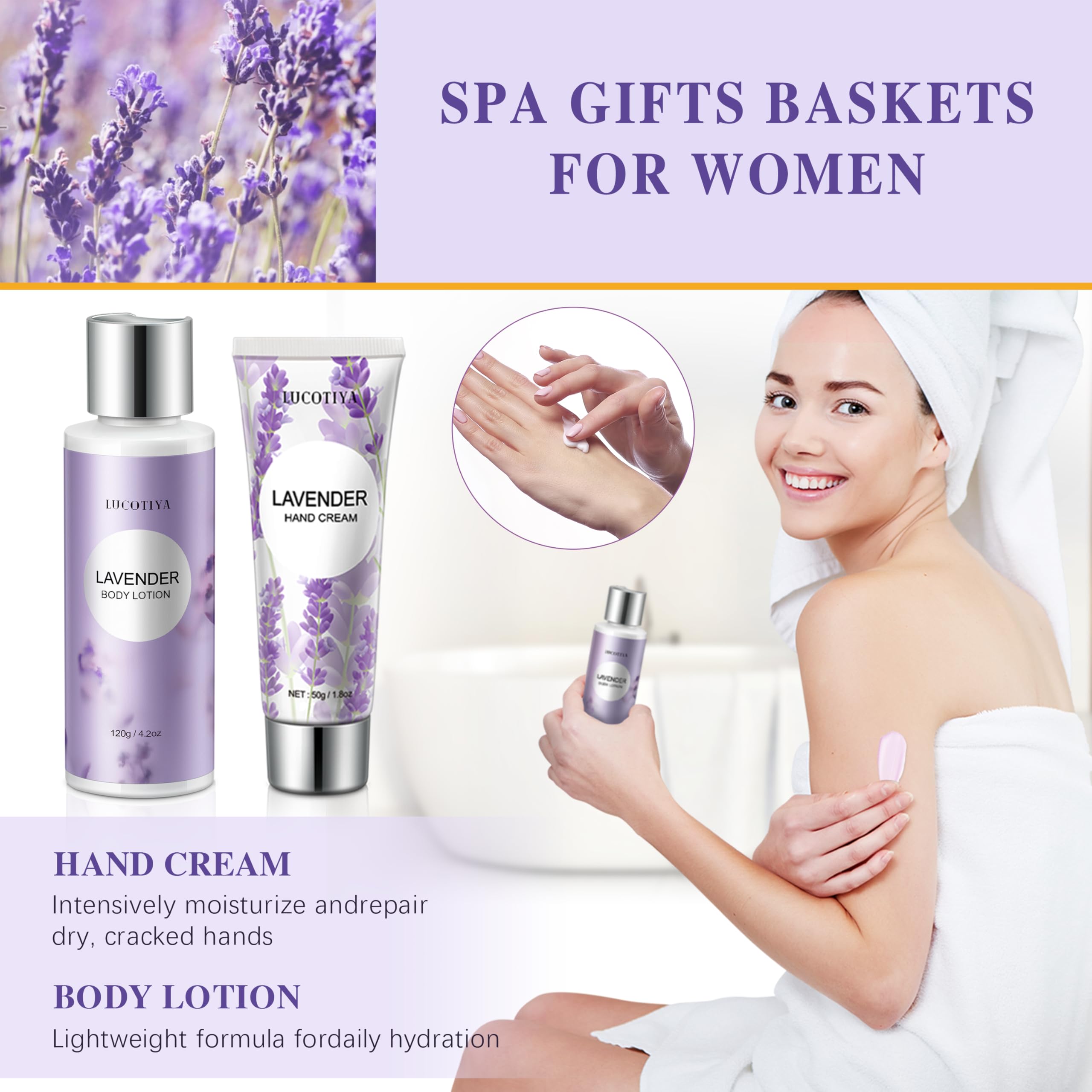 Bomba de baño de lavanda de LUCOTIYA, aromática y relajante.