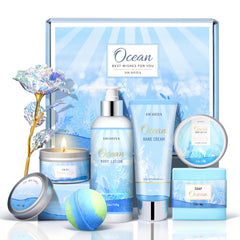 Lucotiya caja regalo mujer marina, experiencia de cuidado en casa