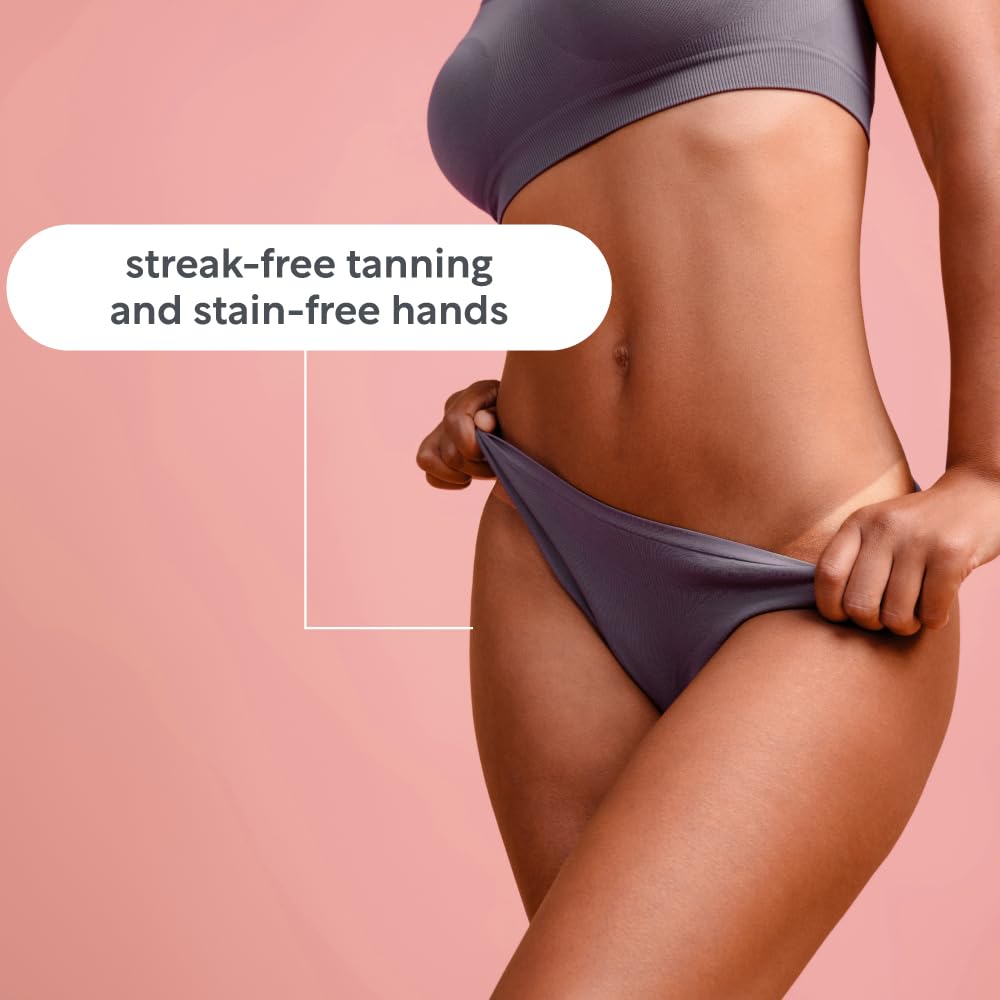 Lucy Bee miton facilita movimientos circulares para bronceado natural.