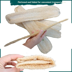 LUFAFY loofah, textura natural, exfoliación suave sin químicos.