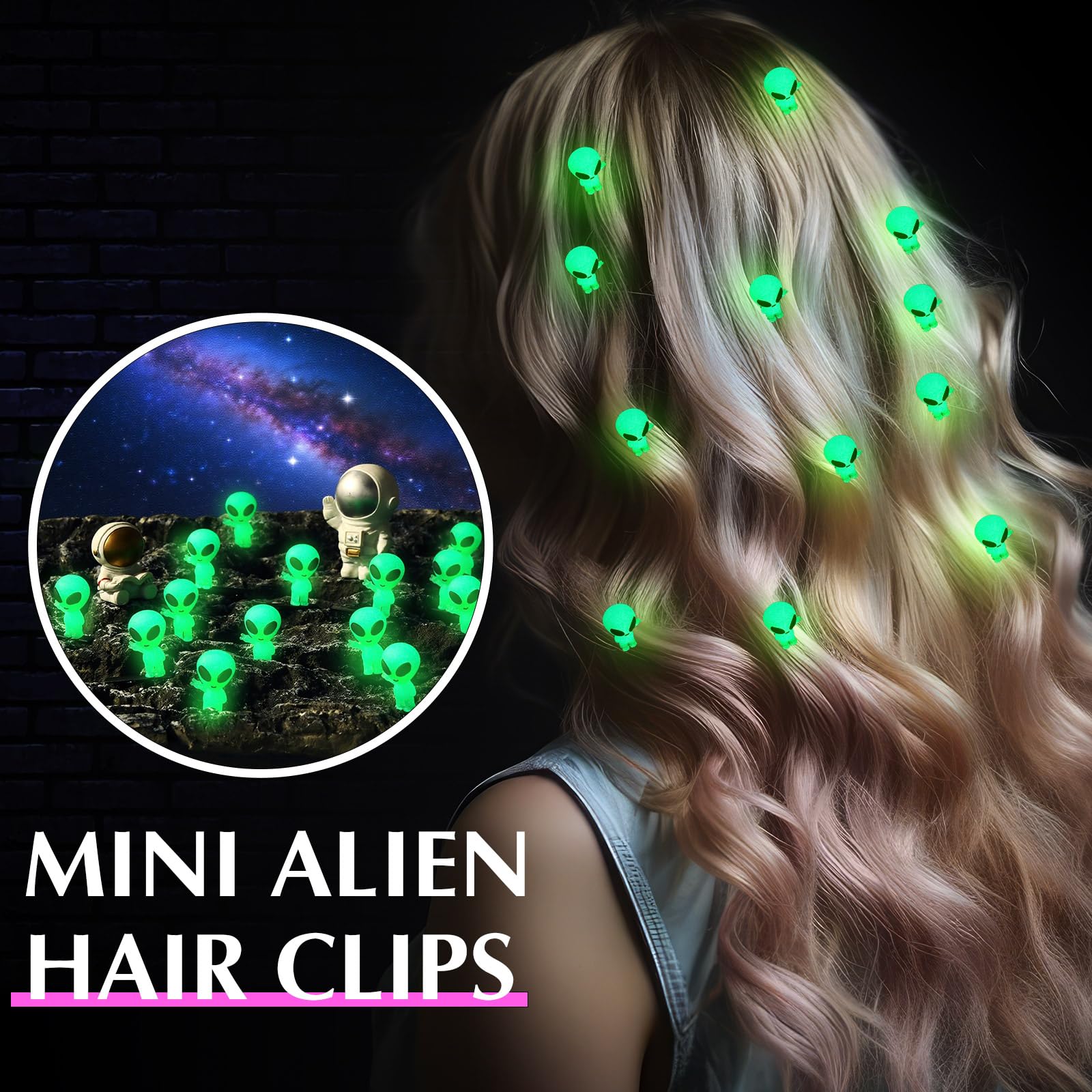 Regalo Luinabio con clip alienígena luminiscente para fiestas o regalos
