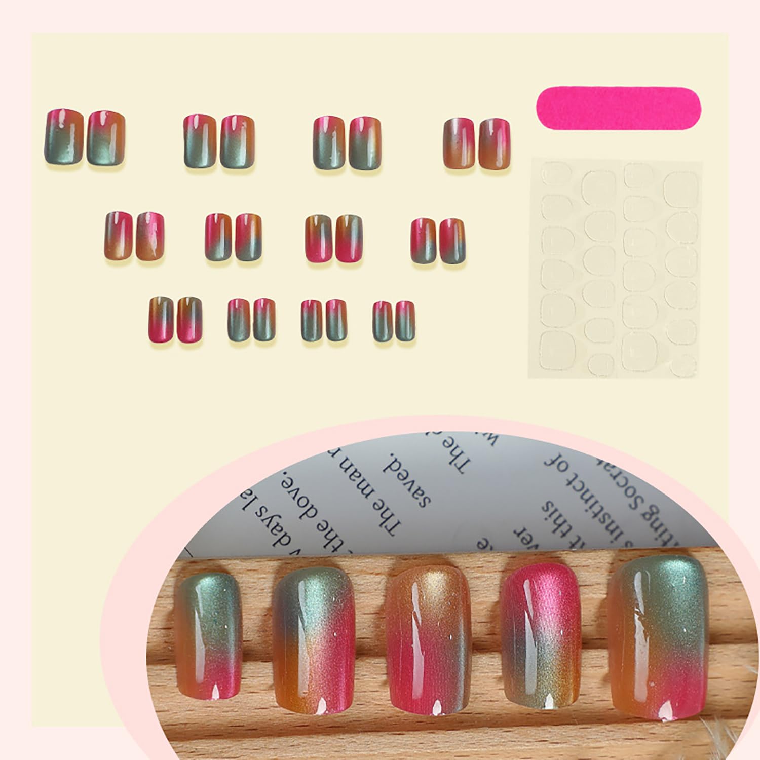 Lukmexor diseño brillante en uñas falsas para acabado elegante