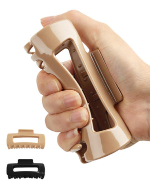 lulir Soft Claw Clip color café para peinados con agarre suave y seguro.