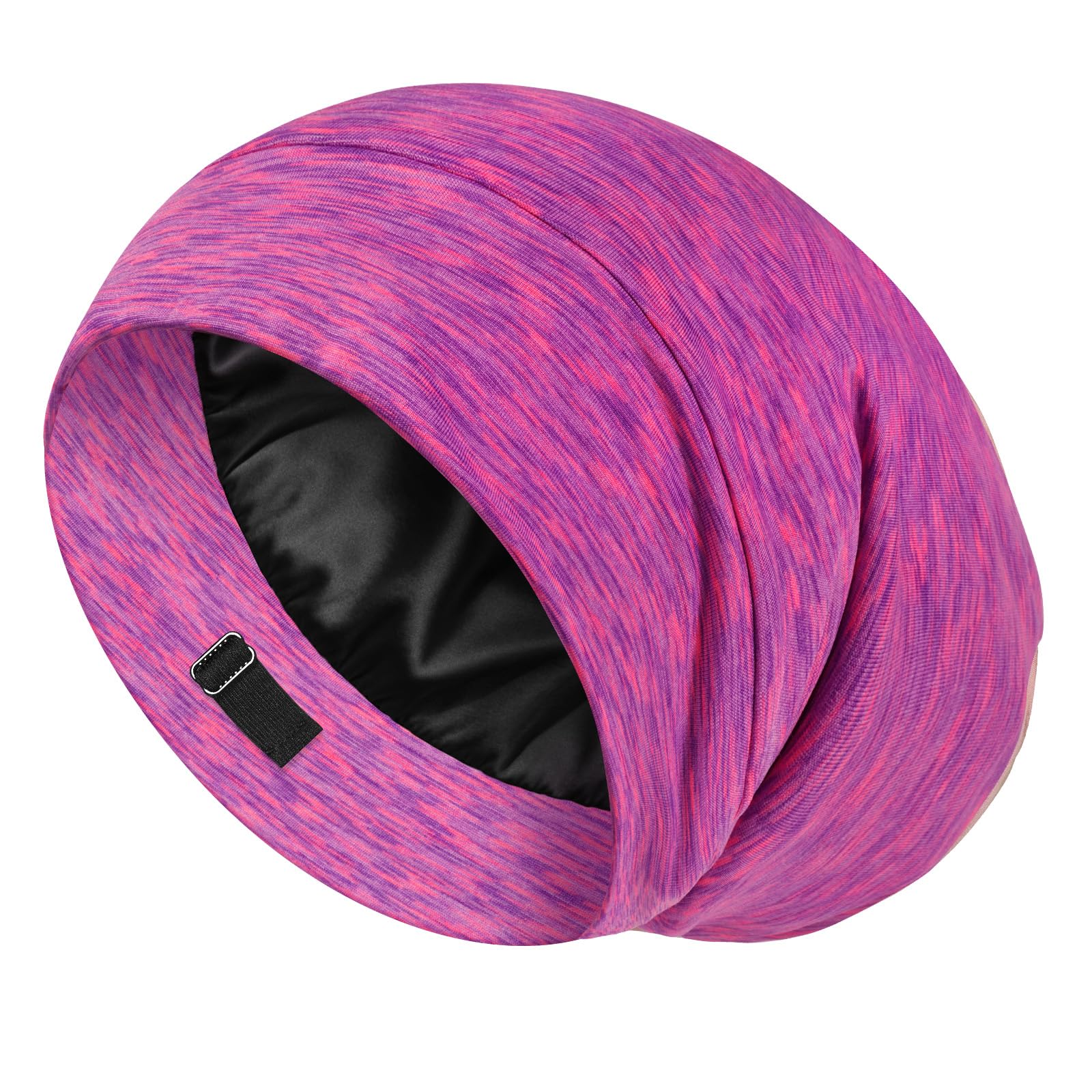 Gorra de seda LULUSILK con textura morera rosa fucsia para el cuidado del cabello.