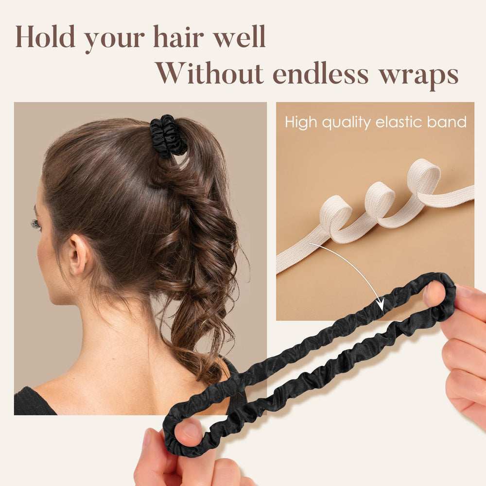 LULUSILK diseño delgado para recogidos discretos en cabello fino, negro.