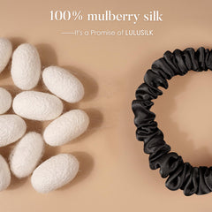 LULUSILK elástico interior duradero, negro, mantiene el cabello sujeto durante todo el día.