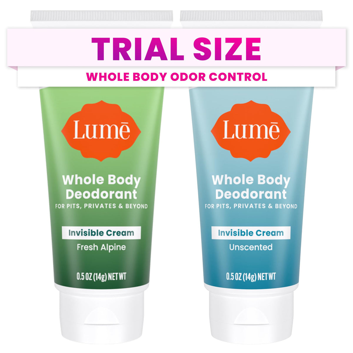 Lume: desodorante corporal mini crema invisible frente para uso diario y control de olores