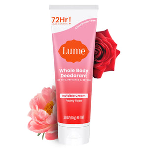 Lume Peony Rose, crema desodorante invisible en tubo, control de olor prolongado