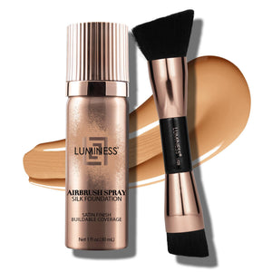 LUMINESS Silk Airbrush Foundation, base en spray, acabado suave para piel madura.