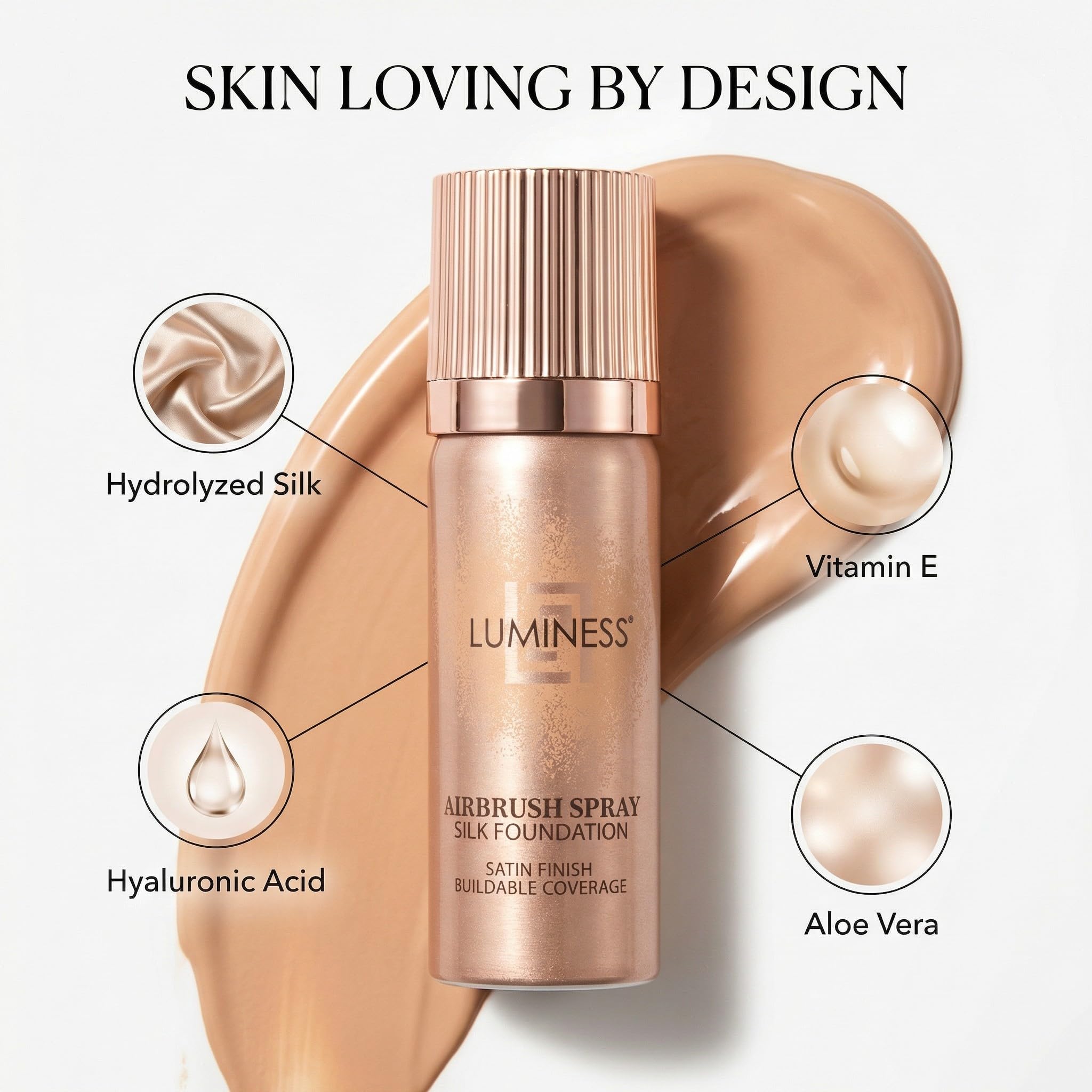 Luminess brocha angulada doble: aplicación precisa en zonas difíciles.