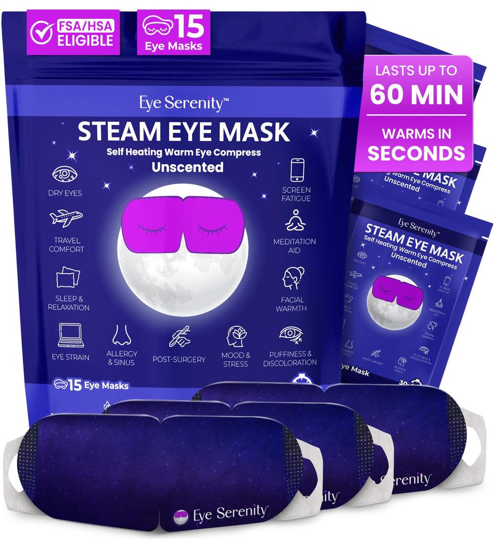 Mascarilla ocular Lure Essentials con vapor cálido para relajación de ojos