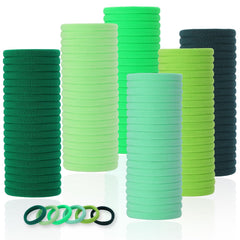 LuSeren 120 elásticos para pelo verde, empaque premium, uso diario sin dañar el cabello.