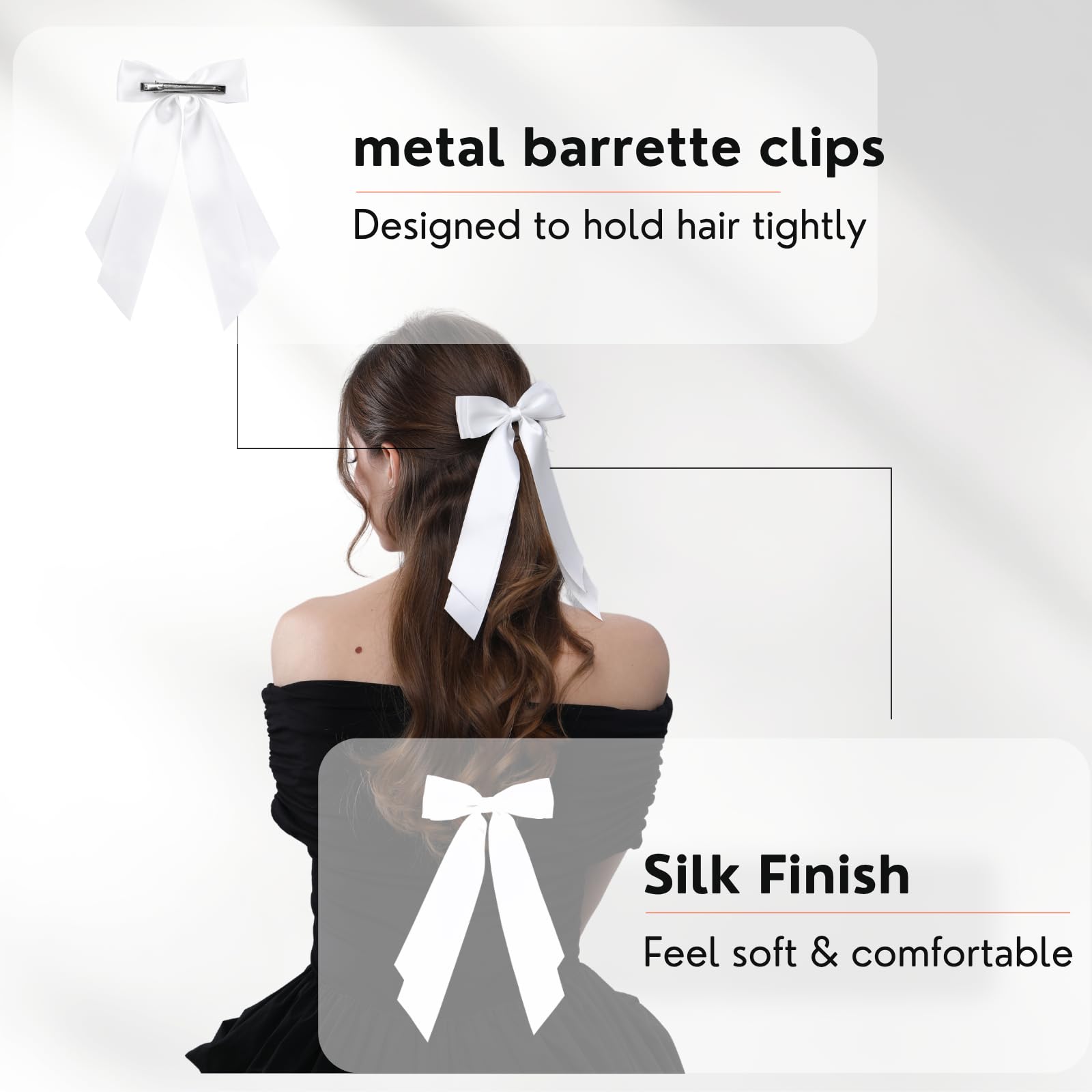 LuSeren pinza pelo tipo alligator blanco, clip estable para cabello fino.