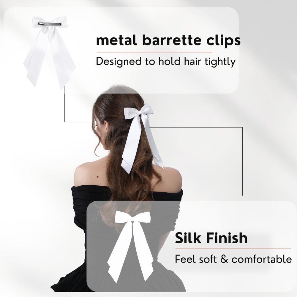 LuSeren pinza pelo tipo alligator blanco, clip estable para cabello fino.
