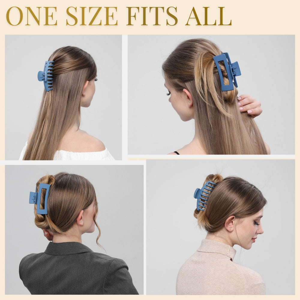 LuSeren clip azul con dientes internos para agarre seguro.