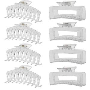LuSeren clips pelo transparente, pack 8, sujeción discreta para todo peinado.