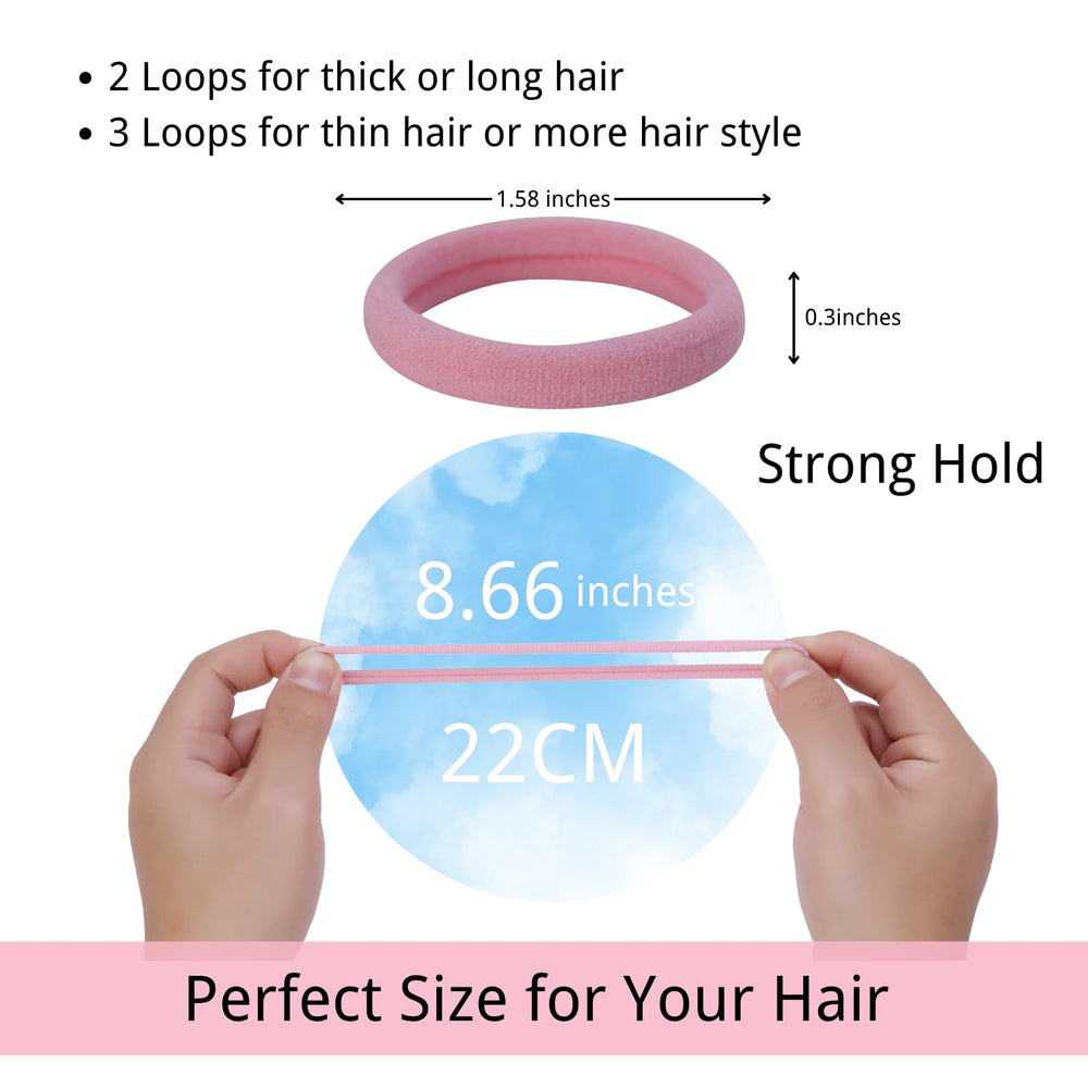 Elásticos LuSeren para cabello, textura suave de nailon sin costuras para evitar tirones.