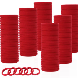 LuSeren elásticos para el pelo, rojo profundo, 120 piezas, alto agarre sin dañar el cabello.
