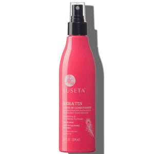 Luseta Keratina: vertido de la botella para un cabello nutrido y suave.