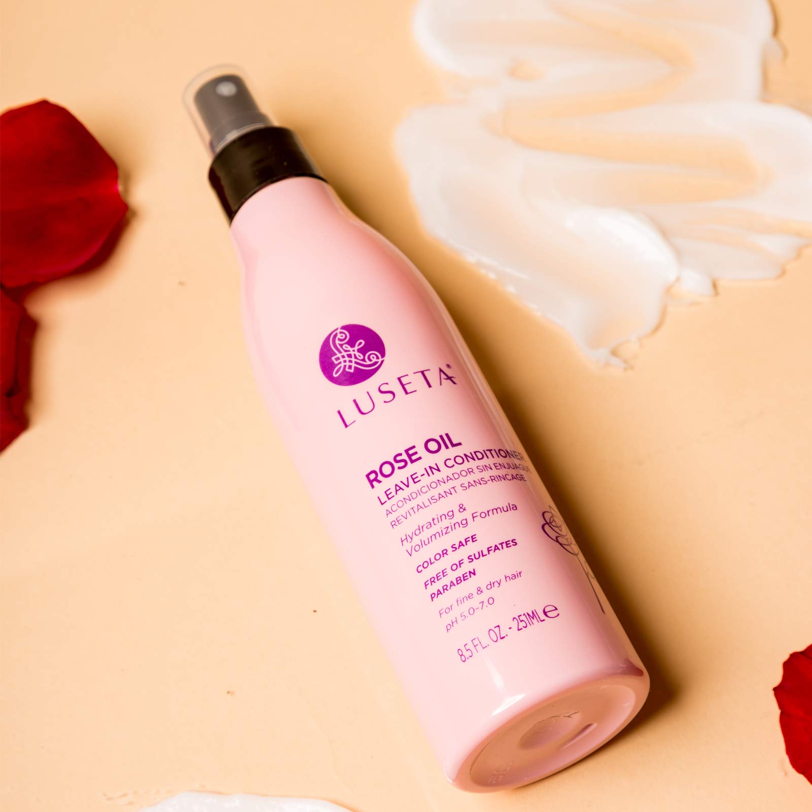 Luseta textura crema con aceite de rosa para cabello suave