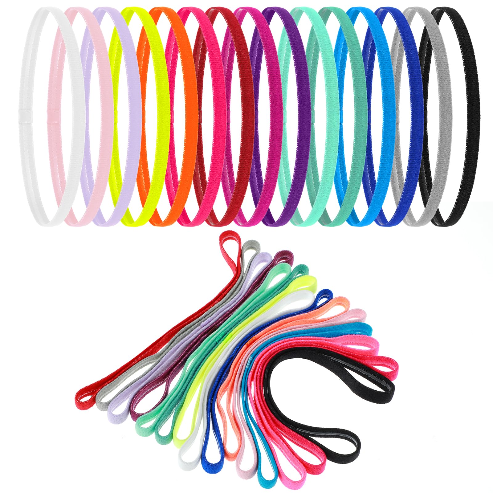 Bandas elásticas Lusofie delgadas multicolor para cabello y deporte
