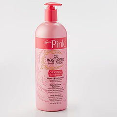 Etiqueta de Luster's Pink Hidratante de Aceite para Cabello con ingredientes destacados.