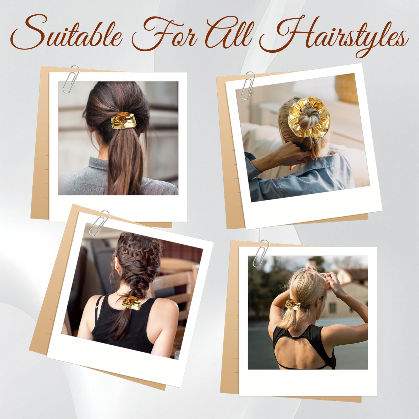 LUSTRIB coletero dorado brillo es regalo práctico para amigas que cuidan su cabello