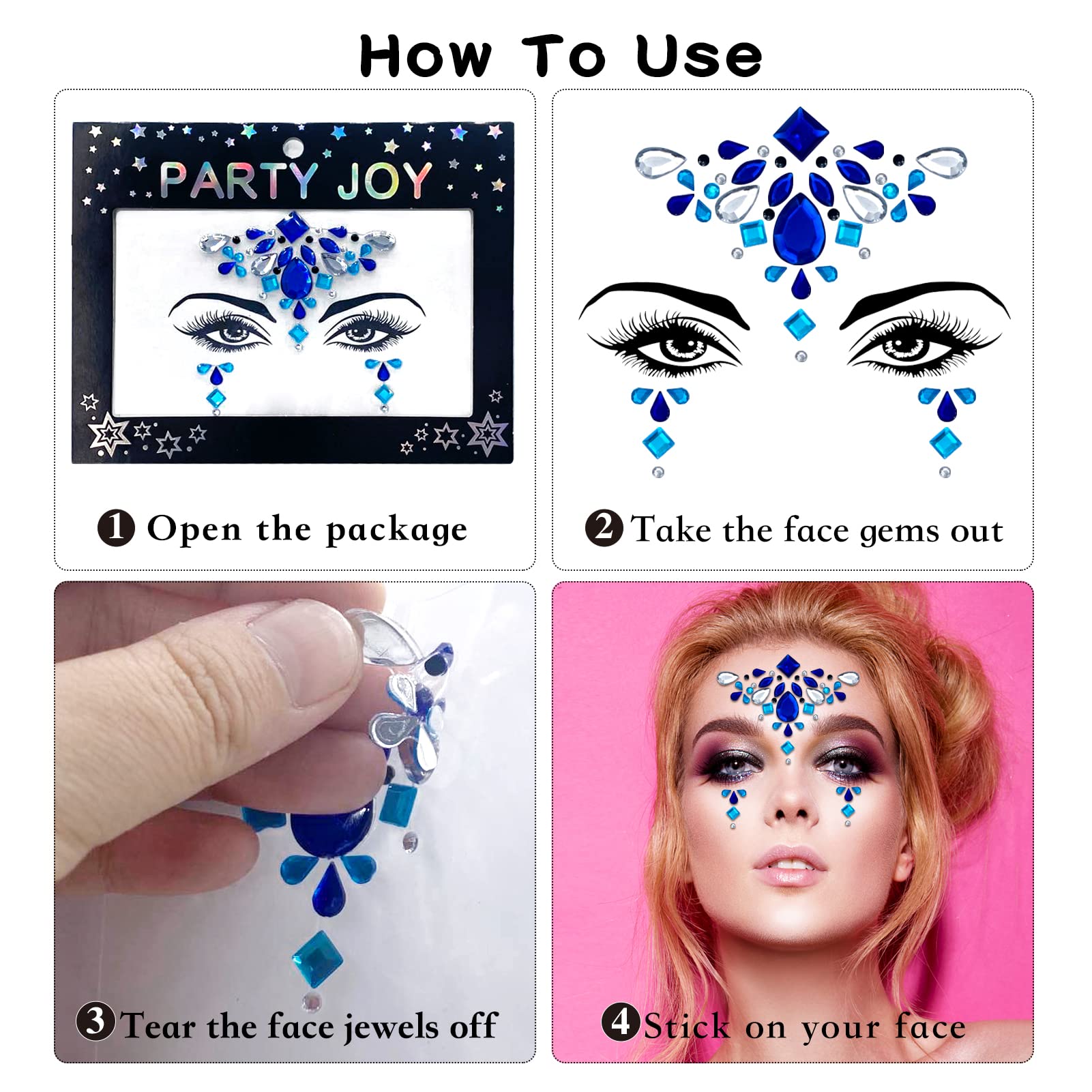 Lusy DM joyas faciales sirena, diseño brillante y patrón único