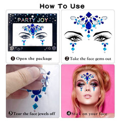 Lusy DM joyas faciales sirena, diseño brillante y patrón único