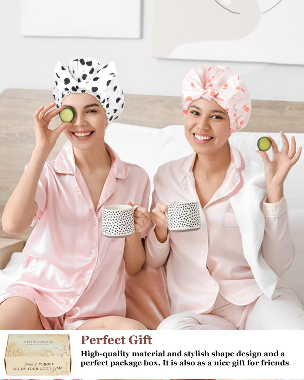 Gorro de ducha Luvruitaky compatible con todo tipo de pelo para versatilidad.