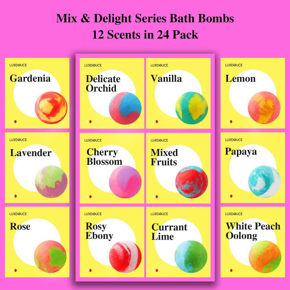 Luxdouce Bombas de baño disolución colorido: disuelven en minutos, colores vivos y aroma agradable.