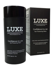 LUXE Professional fibras capilares envase 25 g ofrece cobertura rápida y natural.