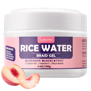 Luxfume Braiding Gel botella-derrame facilita una aplicación suave para definir peinados.
