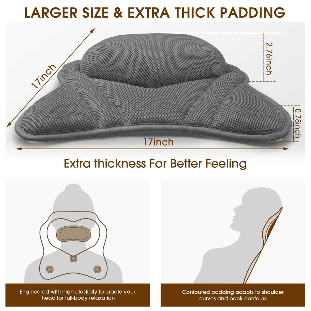 LuxStep almohada de baño ofrece soporte cómodo para cabeza y cuello.