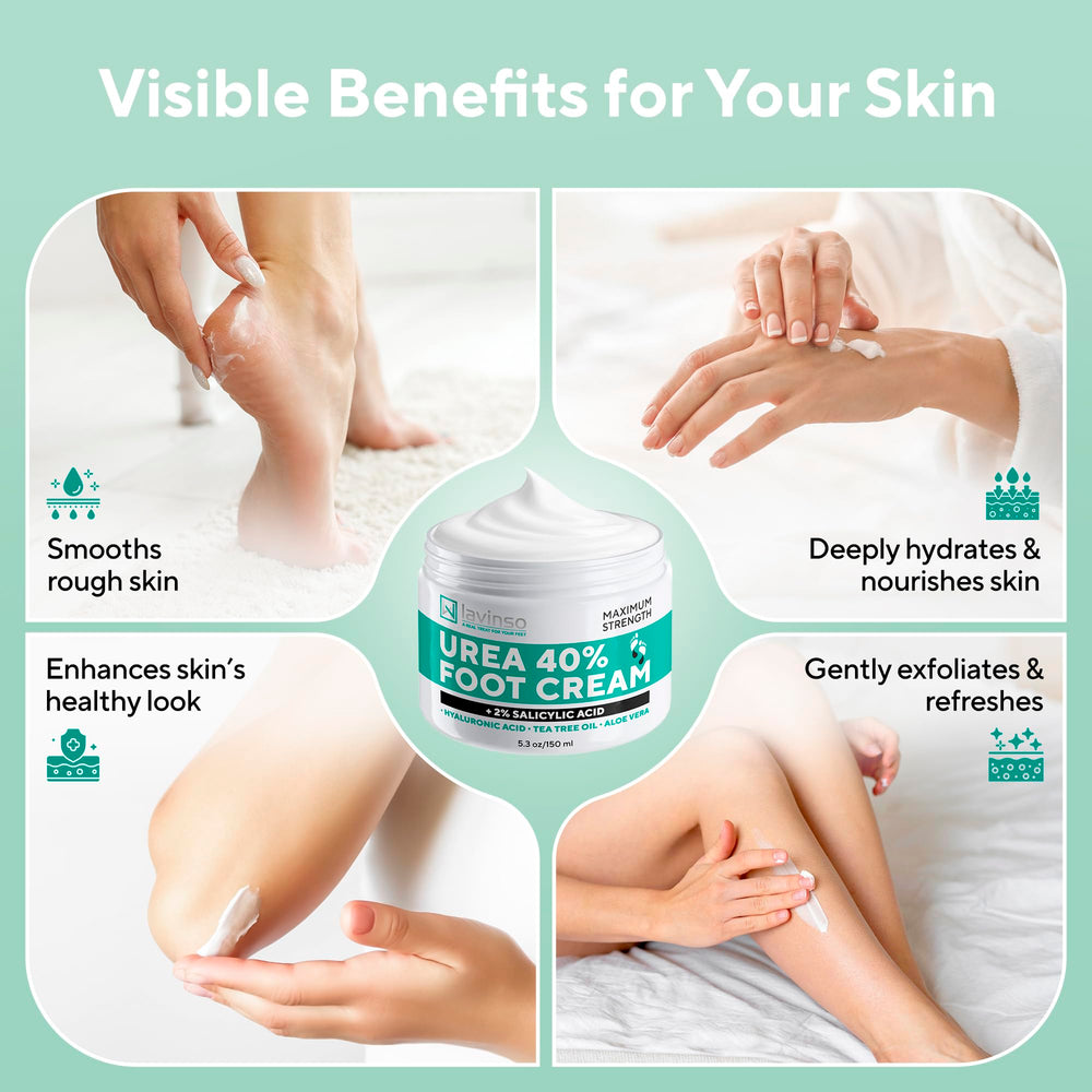 Lavinso Crema Urea 40% para Pies: exfoliación suave de la piel.