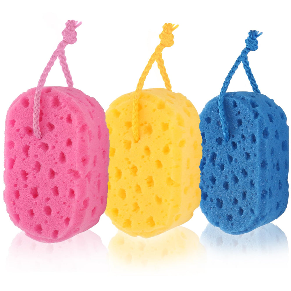 Esponja LYMCY exfoliante cafe para un baño suave y abundante espuma