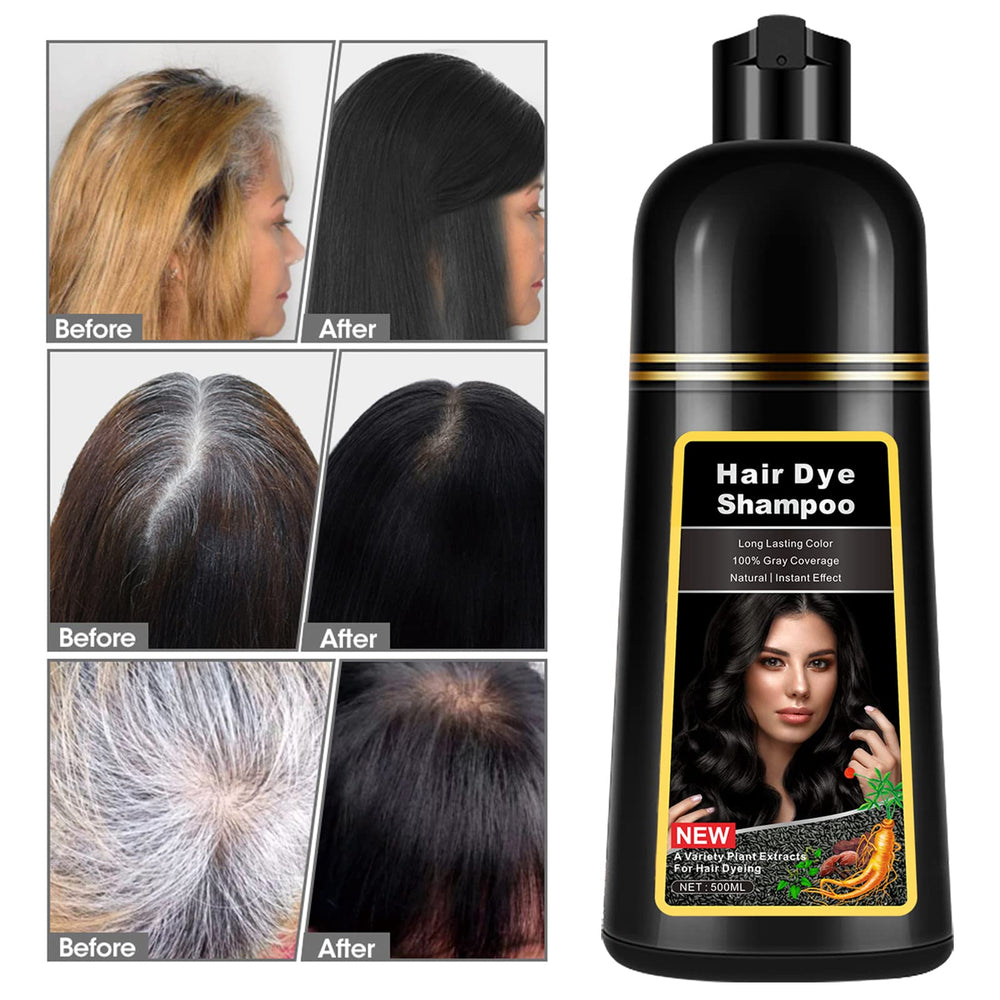 lymznus champú negro para canas, cobertura rápida y natural
