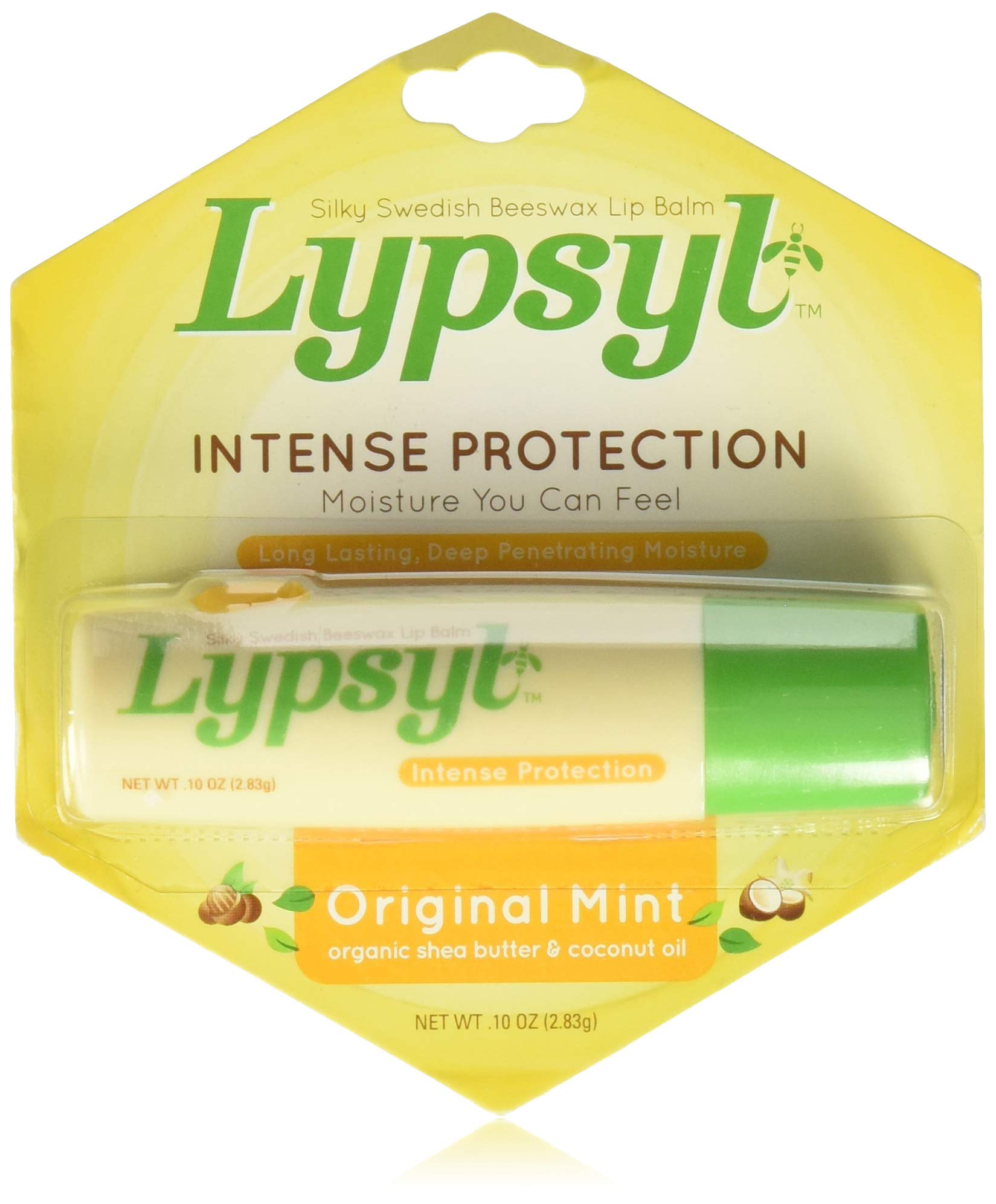 Lypsyl Original Menta, aplicación con una mano para labios suaves y protegidos.