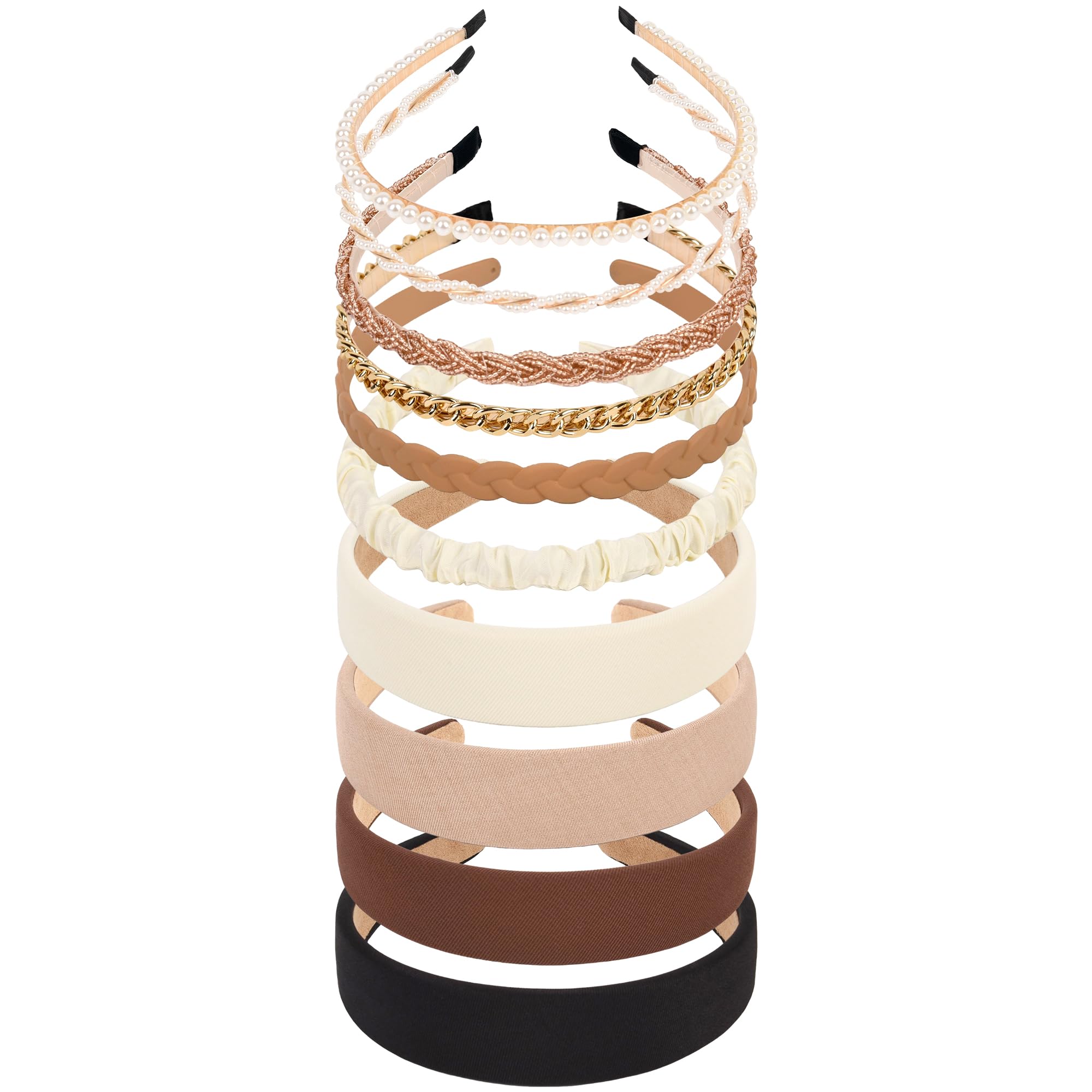 LYroo banda-cabello-ancha-metal-perlas: estilo elegante y cómodo para ocasiones diarias.