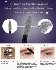 Mascara 5D gris de LYSdefeu fórmula resistente al agua para todo el día.