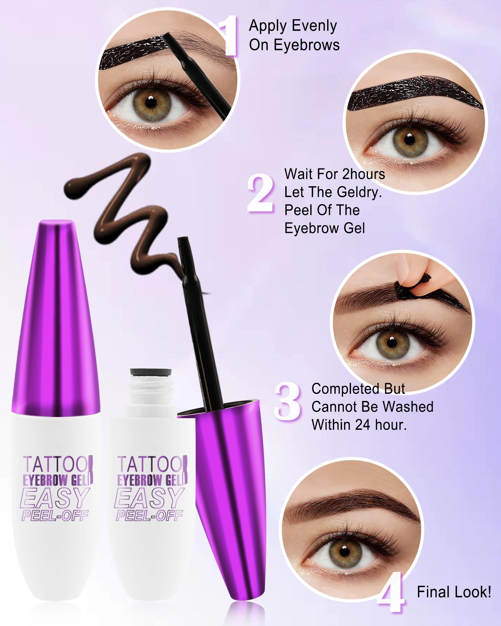 Uso diario de cejas teñidas con LYSdefeu para un look definido.