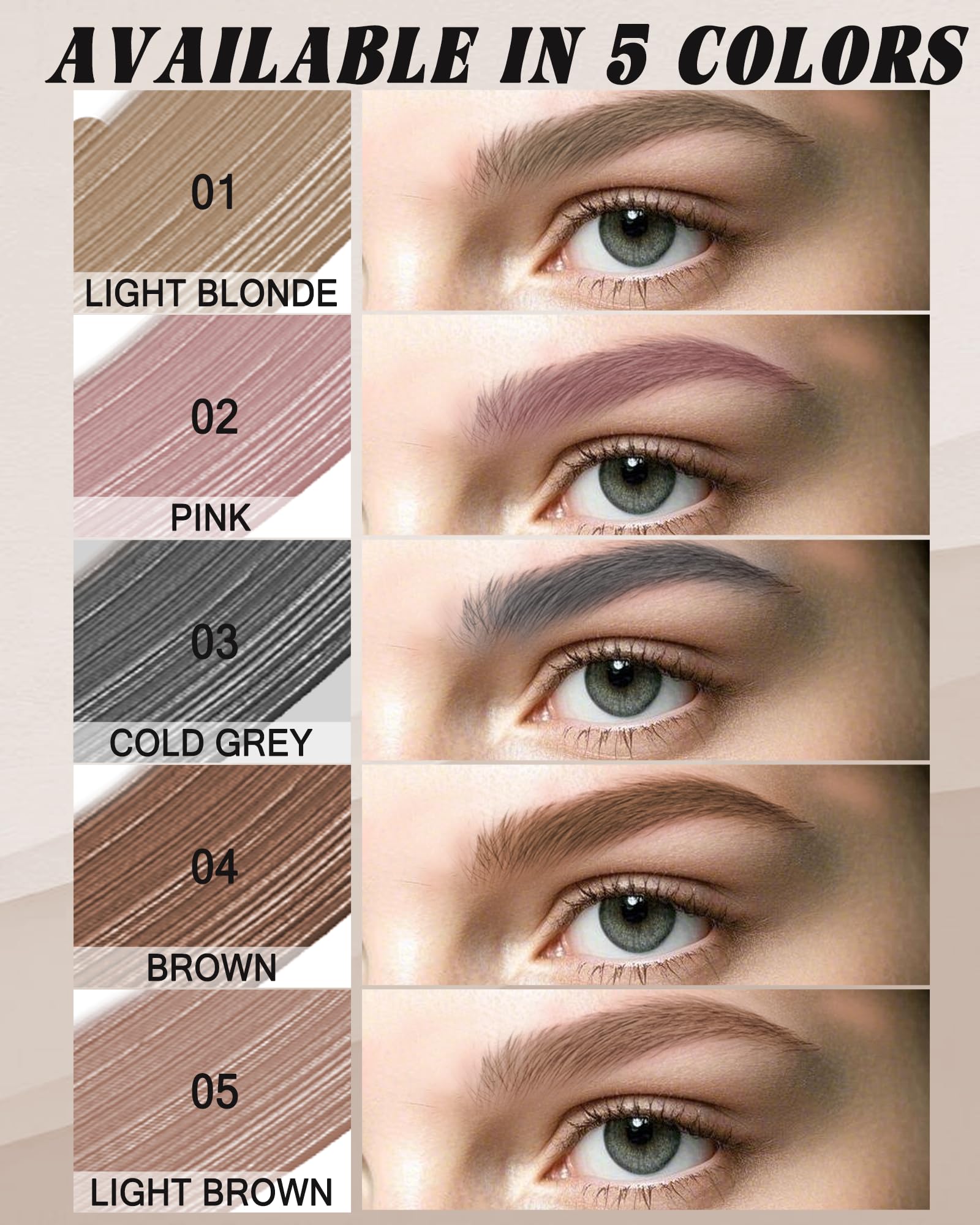 LYSdefeu amplia gama de colores para cejas que combinan con tu cabello.