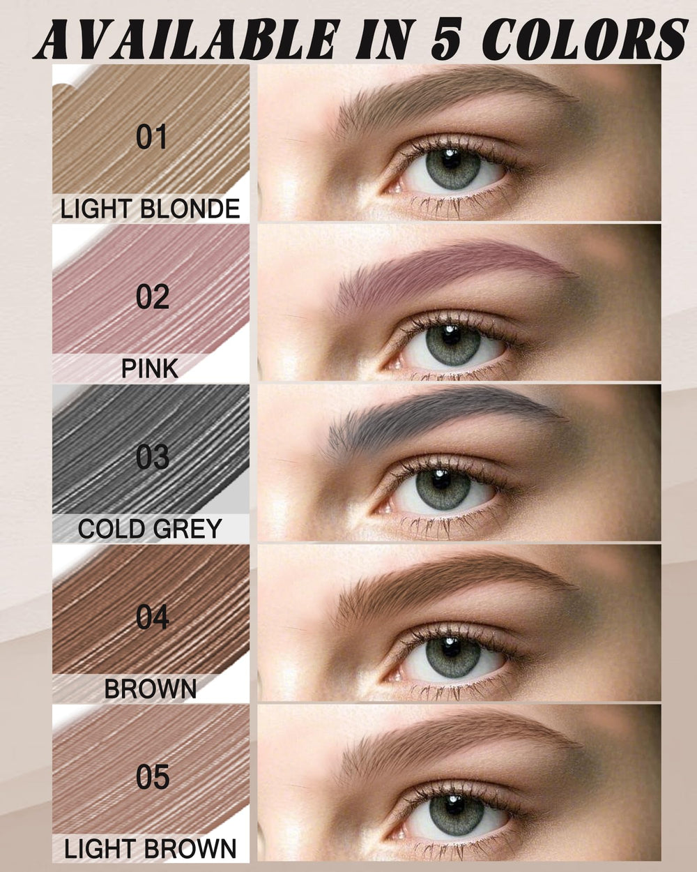 LYSdefeu amplia gama de colores para cejas que combinan con tu cabello.